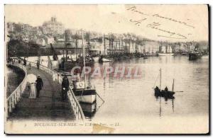 Old Postcard Boulogne Sur Mer L & # 39Avant Harbor Yacht