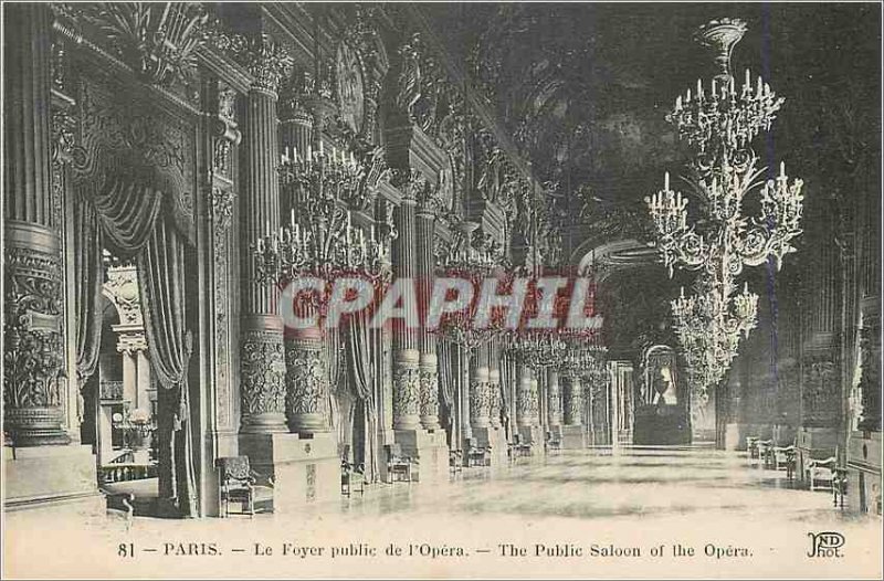 Old Postcard Paris Le Foyer of the Opera Audience