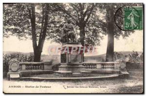 Old Postcard Arbois Pasteur statue