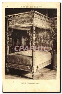Old Postcard Musee de Cluny France bed