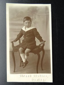 Portrait BOY c1905 RP Postcard by The Strand Studio, Piccadilly HANLEY Stoke