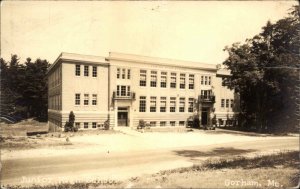 Gorham Maine ME Junior High School Real Photo Vintage Postcard