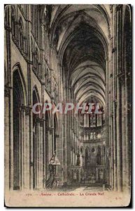 Old Postcard Amiens Cathedral The nave