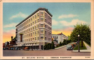 Linen Postcard St. Helens Hotel in Chehalis, Washington