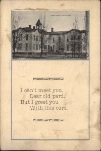 Grayling Michigan MI School House Poem Rhyme c1910 Vintage Postcard