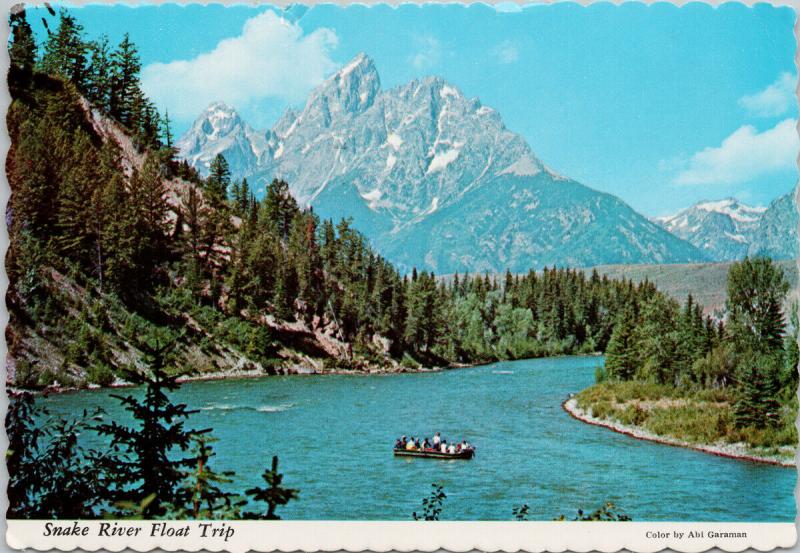 Snake River Float Trip Tetons Jackson Hole Wyoming WY c1977 Postcard D92