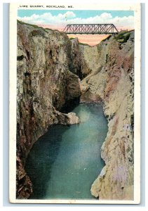 1928 Bridge, Line Quarry Rockland Maine ME Thomaston ME Posted Postcard 