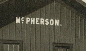 McPherson IOWA RPPC c1910 DEPOT TRAIN STATION nr Red Oak Emerson GHOST TOWN IA