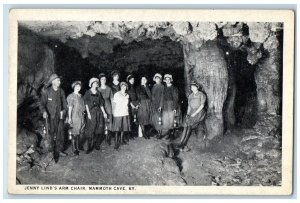 c1920  Jenny Lind's Arm Chair Tunnel Underground Mammoth Cave Kentucky Postcard