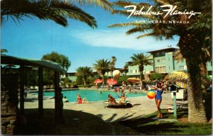 Postcard Swimming Pool at The Fabulous Flamingo Hotel in Las Vegas, Nevada