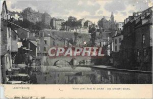 Old Postcard Old Bridge in Luxembourg Grund Die enescht Breck