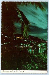 Charlotte Amalie Harbor Night in St. Thomas US VIRGIN ISLANDS 4x6 Postcard