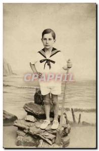 Map Photo Old Postcard Child baby (locates in Saint Pair) Faure August 1924