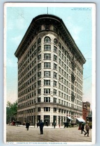 Indianapolis Indiana IN Postcard Knights Pythias Building Exterior 1910 Vintage