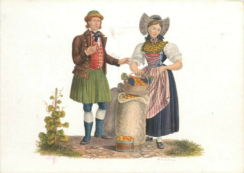 Switzerland swiss early folk costumes ethnic types Thurgau