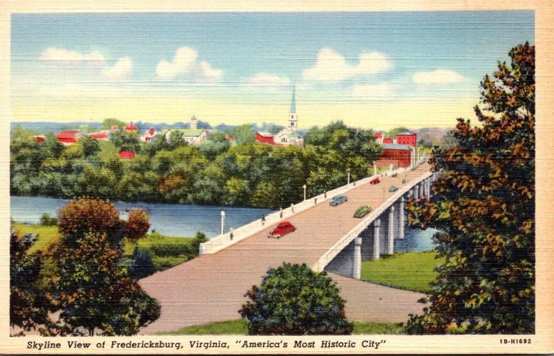 Virginia Fredericksburg Skyline View Curteich