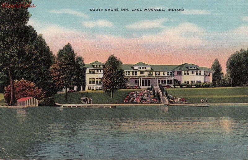 Postcard South Shore Inn Lake Wawasee Indiana IN