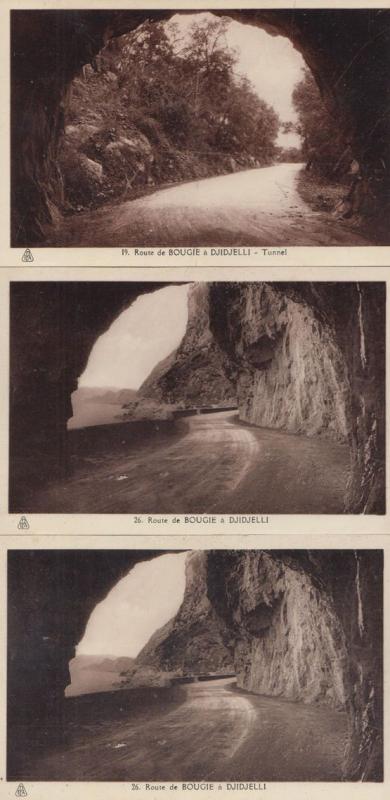 Route de Bougie a Djidjelli A Bougie 3x Real Photo Algeria Algerian Postcard s