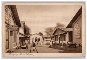 c1950's Tandjong Prick Station Jakarta Indonesia Vintage Unposted Postcard