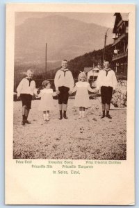 Tyrol Austria Postcard Young Prince and Princesses in Seiss c1930's Unposted