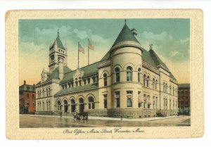 MA - Worcester. Post Office, Main Street ca 1912