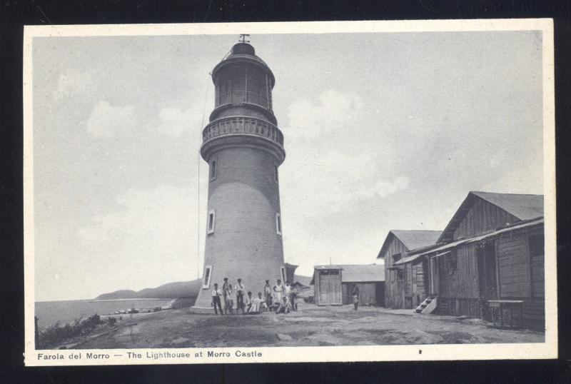 SANTIAGO REPUBLICA DE CUBA MORRO CASTLE LIGHTHOUSE ANTIQUE VINTAGE POSTCARD