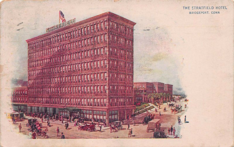 The Stratfield Hotel, Bridgeport, Connecticut, Early Postcard, Used in 1921