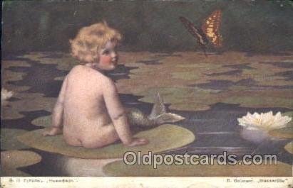 Russian Artist Signed Bessie Pease Gutmann, Russian Mermaid writing on back i...