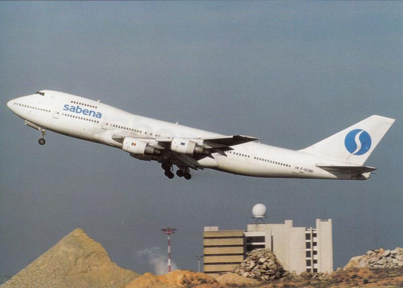 SABENA, Boeing 747-228B, unused Postcard