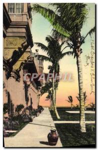 Old Postcard Florida Palm Beach Looking Out To The Gulf Stream From The Hotel...