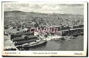 Old Postcard Barcelona Partial Vista of La Ciudad