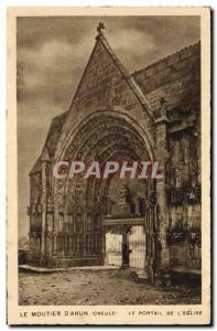 Old Postcard Le Moutier D & # 39Ahun Portal L & # 39Eglise