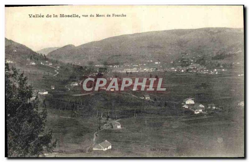 VINTAGE POSTCARD Valley of the Moselle Seen of the Mount of Fork