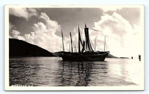 RPPC HONG KONG, China ~ Chinese JUNK ~ WATER SCENE c1950s  Postcard