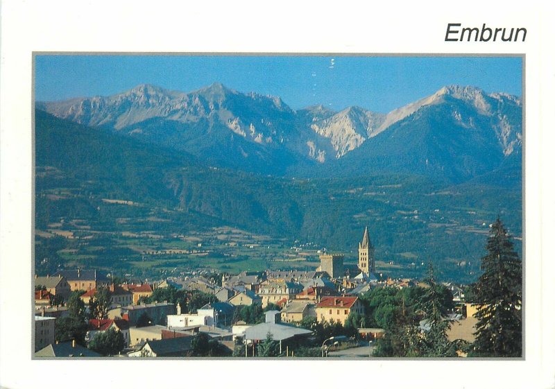 Postcard France Embrun Aerial Panoramic View Alpes General Tower