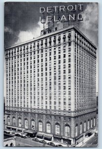 Detroit Michigan Postcard Detroit Leland Hotel Bagley Ave. Downtown 1940 Vintage