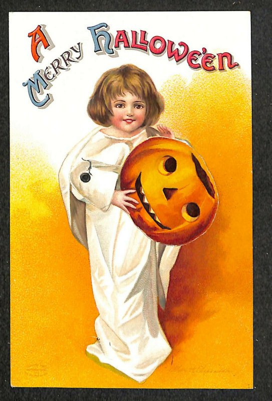 Ellen Clapsaddle A Merry Halloween Mechanical Postcard