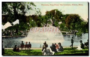 Postcard Old Fountain Frog Pond The Common Boston Mass