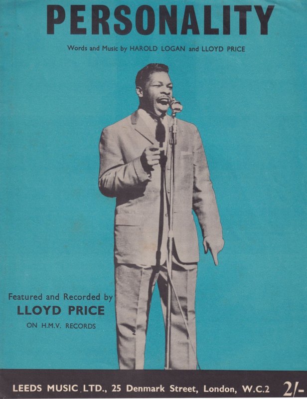 Personality Lloyd Price 1950s Sheet Music