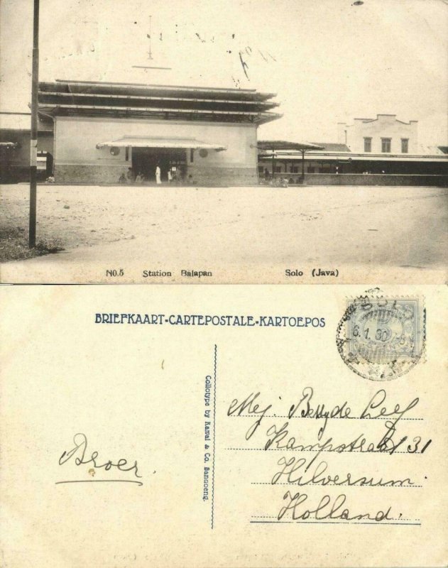 indonesia, JAVA SURAKARTA SOLO, Balapan Railway Station (1930) Kuwai & Co.