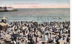 California Long Beach Typical Sunday Crowd 1908