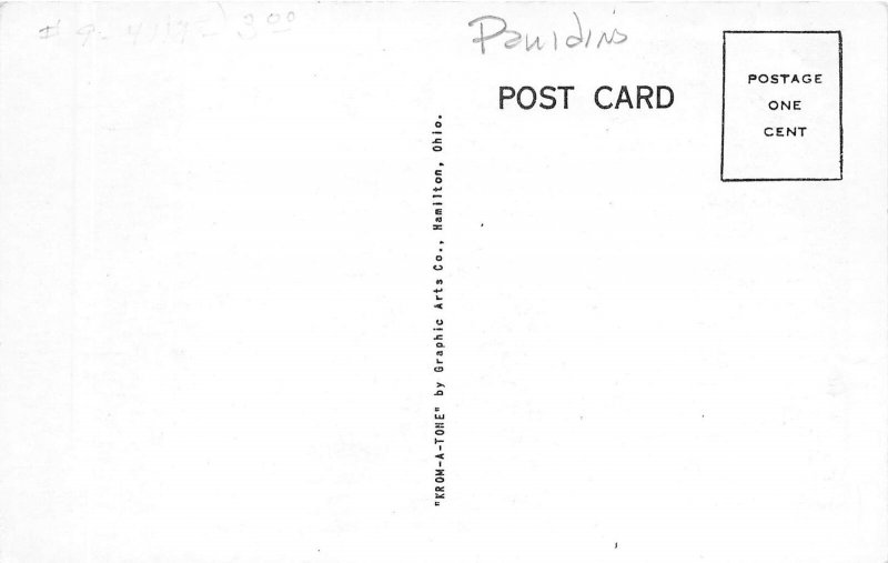 Paulding Ohio 1950s Postcard Carnegie Library