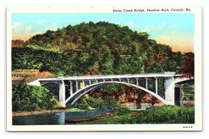 Swan Creek Bridge Shadow Rock Forysth Mo. Missouri c1946 Postcard