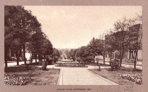 Vintage Postcard 1907 Eutaw Place Baltimore Maryland Ullman Manufacturing Pub.