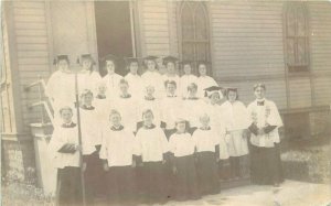 Boys Choir Catholic Religion 1914 PPC Photo Postcard 20-2389