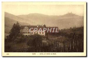 Old Postcard Barr Hotel and bathroom From Buhl