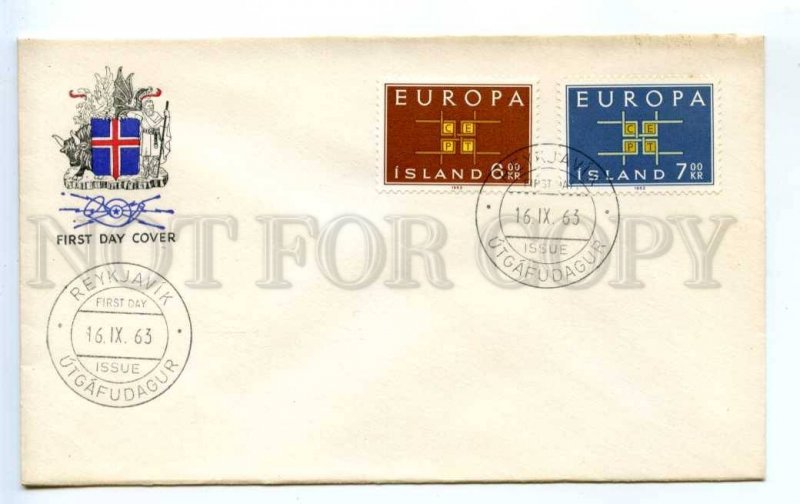 419001 Iceland 1963 year EUROPA CEPT First Day COVER