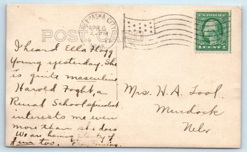 RPPC  NEBRASKA CITY, NE  View of MORTON MONUMENT  Otoe County 1917 Postcard