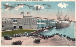 Vintage Postcard 1919 Crowded Scene Of Commonwealth Pier Boston Massachusetts MA