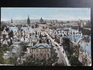 Old PC - Oxford from Magdalen Tower - showing roof top view across Oxford